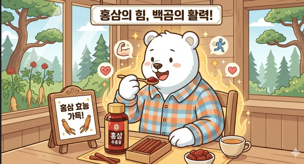 홍삼 효능 체질별 복용법과 주의해야 할 음식 3가지를 분석하며 내 몸의 열 반응을 체크하는 모습